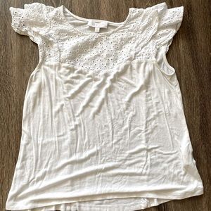 White Blouse with Ruffle Sleeves - M
